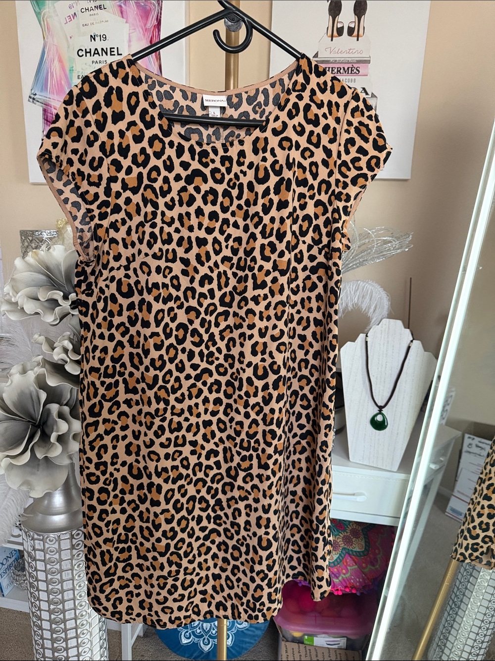 Merona Leopard Print Dress in Black and Tan